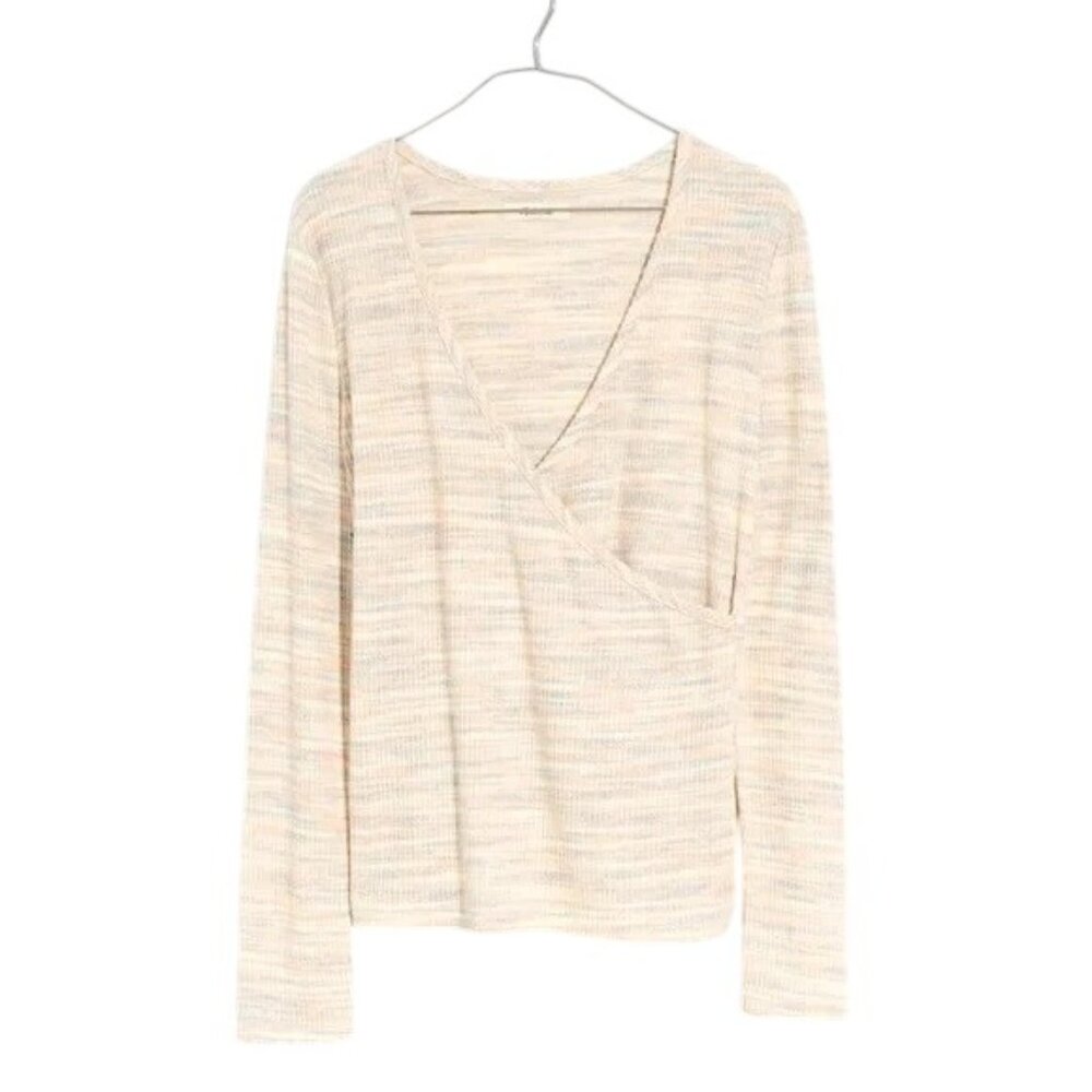 Madewell Space Dye Faux Wrap Long Sleeve Top - Picture 6 of 9